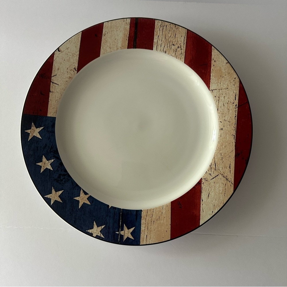 Colonial Warren Kimble Sacura Flag/Stars Striped Dinner Plate Replacement